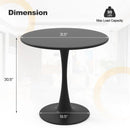 31.5 Inch Round Dining Table with Anti-Slip PP Ring-Black by LJGDeals