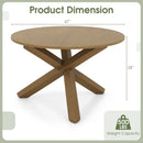 47 Inches Round Dining Table with Solid Acacia Wood Legs for 4-6 Person-Natural by LJGDeals