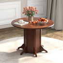 Round Dining Table with Pedestal Base for 4-6 People-Walnut by LJGDeals