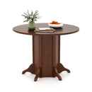 Round Dining Table with Pedestal Base for 4-6 People-Walnut by LJGDeals