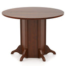 Round Dining Table with Pedestal Base for 4-6 People-Walnut by LJGDeals