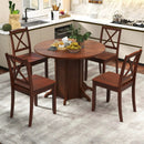 Round Dining Table with Pedestal Base for 4-6 People-Walnut by LJGDeals