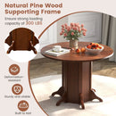 Round Dining Table with Pedestal Base for 4-6 People-Walnut by LJGDeals