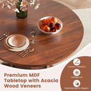 Round Dining Table with Pedestal Base for 4-6 People-Walnut by LJGDeals