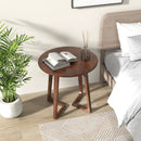 24 Inch Round End Table with Adjustable Foot Pads Natural by LJGDeals