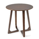 24 Inch Round End Table with Adjustable Foot Pads Natural by LJGDeals