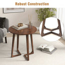 24 Inch Round End Table with Adjustable Foot Pads Natural by LJGDeals