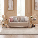 Round End Table Faux Marble Side Table with Tempered Glass Tabletop by LJGDeals