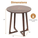 24 Inch Round End Table with Adjustable Foot Pads Natural by LJGDeals