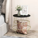 Round Metal Frame End Table with Removable Top-Golden by LJGDeals