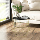 Round Metal Frame End Table with Removable Top-Golden by LJGDeals