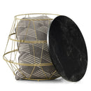 Round Metal Frame End Table with Removable Top-Golden by LJGDeals