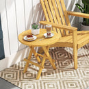 Portable and Compact Outdoor End Table with X-shaped Legs and Slatted Tabletop by LJGDeals