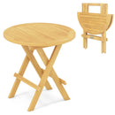 Portable and Compact Outdoor End Table with X-shaped Legs and Slatted Tabletop by LJGDeals