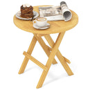 Portable and Compact Outdoor End Table with X-shaped Legs and Slatted Tabletop by LJGDeals