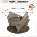 Round Glass Coffee Table 32 Inch Modern Center Table with Tempered Glass Top-Gray by LJGDeals