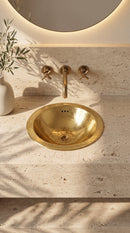 Round Sink - Round Hammered Brass Sink