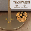 Round Marble Side Table with Stone Finish and Wooden Base for Small Spaces by LJGDeals