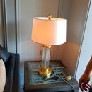 Round Metal Glass Table Lamp