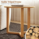Round Nesting Coffee Table Set of 2 Wood Nesting End Tables with Thickened Top by LJGDeals