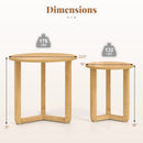 Round Nesting Coffee Table Set of 2 Wood Nesting End Tables with Thickened Top by LJGDeals