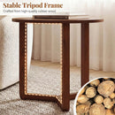 Round Nesting Coffee Table Set of 2 Wood Nesting End Tables with Thickened Top by LJGDeals
