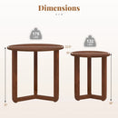 Round Nesting Coffee Table Set of 2 Wood Nesting End Tables with Thickened Top by LJGDeals