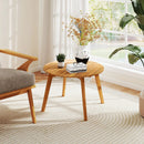 Round Outdoor Acacia Wood Side Table with Slatted Tabletop by LJGDeals