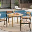 4-Person Large Round Outdoor Dining Table by LJGDeals