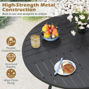 Round Patio Dining Table 42.5 Inch Metal Slat Table with Umbrella Hole by LJGDeals