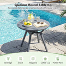 Round Patio Storage Side Table for Poolside and Balcony by LJGDeals
