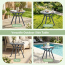 Round Patio Storage Side Table for Poolside and Balcony by LJGDeals