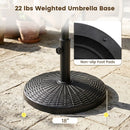 Patio Umbrella Base 22 lbs Resin Wicker Style by LJGDeals