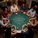 Round Poker Mat for Texas Hold'em 40 inch Portable Foldable Anti-Slip Rubber Base Table Layout by DirectDeals