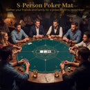Round Poker Mat for Texas Hold'em 47" with Carrying Bag for 8-Player by LJGDeals
