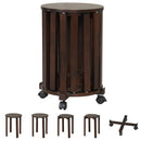 Round Portable Wood Nesting Stools with Locking Casters by LJGDeals