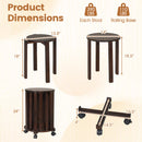 Round Portable Wood Nesting Stools with Locking Casters by DirectDeals