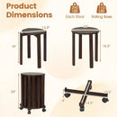 Round Portable Wood Nesting Stools with Locking Casters by LJGDeals