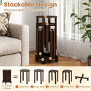 Round Portable Wood Nesting Stools with Locking Casters by LJGDeals