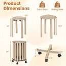 Round Portable Wood Nesting Stools with Locking Casters by DirectDeals