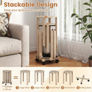 Round Portable Wood Nesting Stools with Locking Casters by LJGDeals