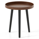 Mid Century Modern Round Side Sofa Coffee Table with Wooden Tray by LJGDeals