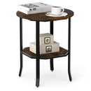 Round Side Table Small End Table with Storage Shelf 2-Tier Nightstand for Small Space by LJGDeals