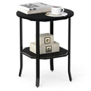 Round Side Table Small End Table with Storage Shelf 2-Tier Nightstand for Small Space by LJGDeals