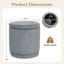 Round Storage Ottoman Foot Rest with Removable Lid and Acacia Wood Frame by LJGDeals
