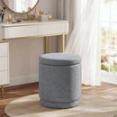 Round Storage Ottoman Foot Rest with Removable Lid and Acacia Wood Frame by LJGDeals