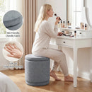 Round Storage Ottoman Foot Rest with Removable Lid and Acacia Wood Frame by LJGDeals