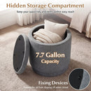 Round Storage Ottoman Foot Rest with Removable Lid and Acacia Wood Frame by LJGDeals