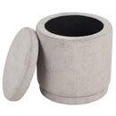 Round Storage Ottoman Foot Rest with Removable Lid and Acacia Wood Frame by DirectDeals