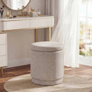 Round Storage Ottoman Foot Rest with Removable Lid and Acacia Wood Frame by LJGDeals